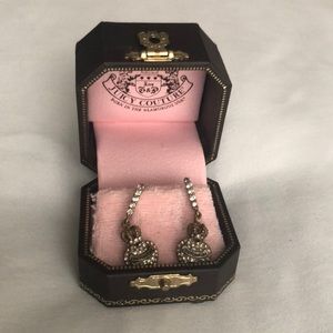 Juicy couture dangle heart earrings